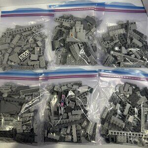 Genuine LEGO Bulk Lot - Bag of 100 Grey Pcs Various Szes & Shapes-No Mini Figs